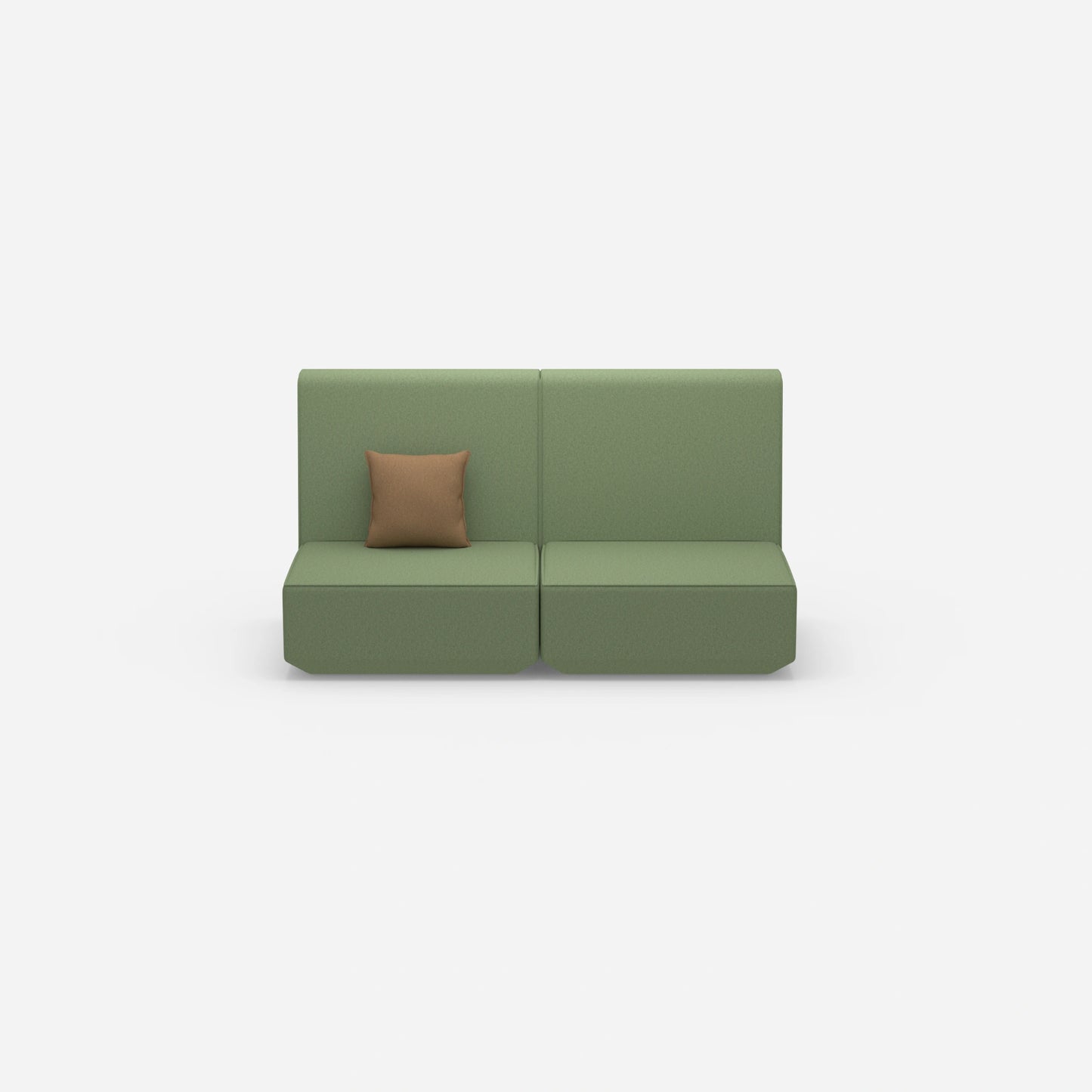 2-seater sofa with high backrest from the front