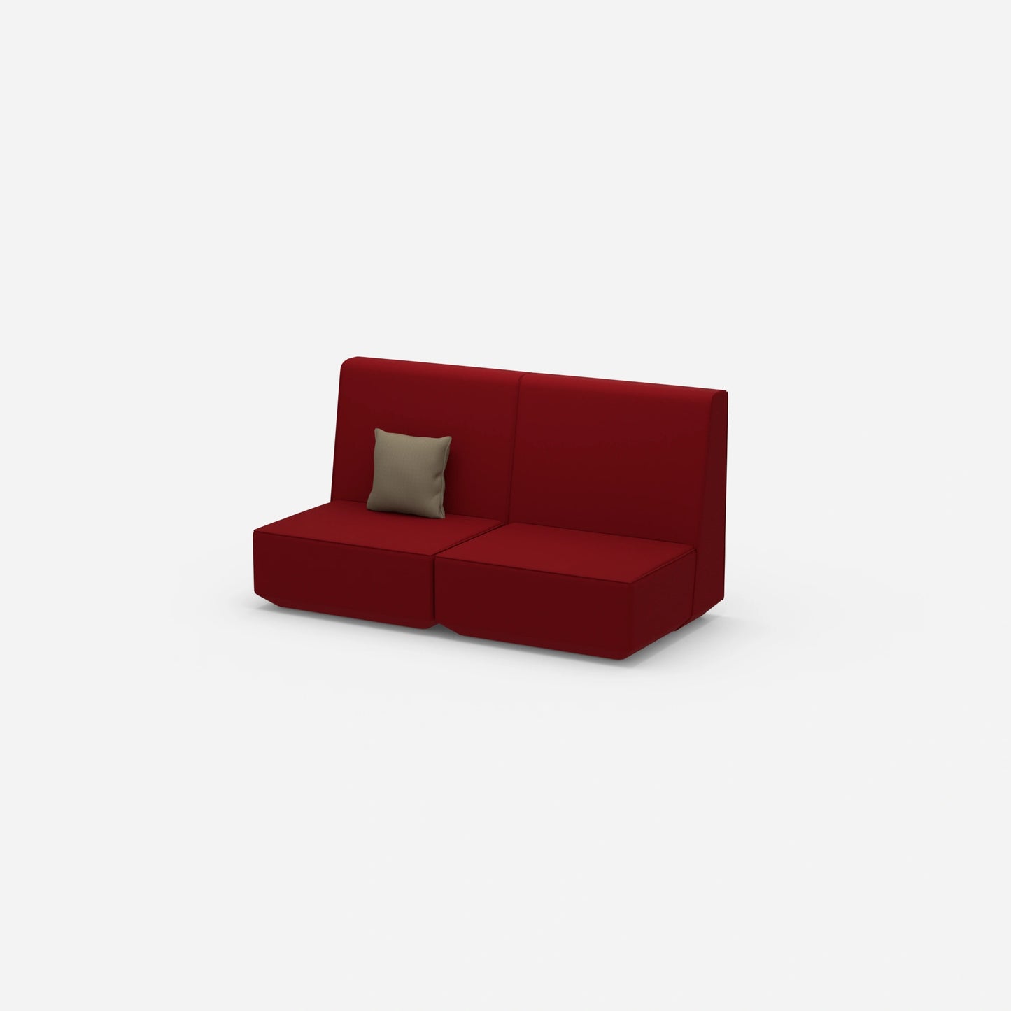 2-seater sofa with high backrest from the side
