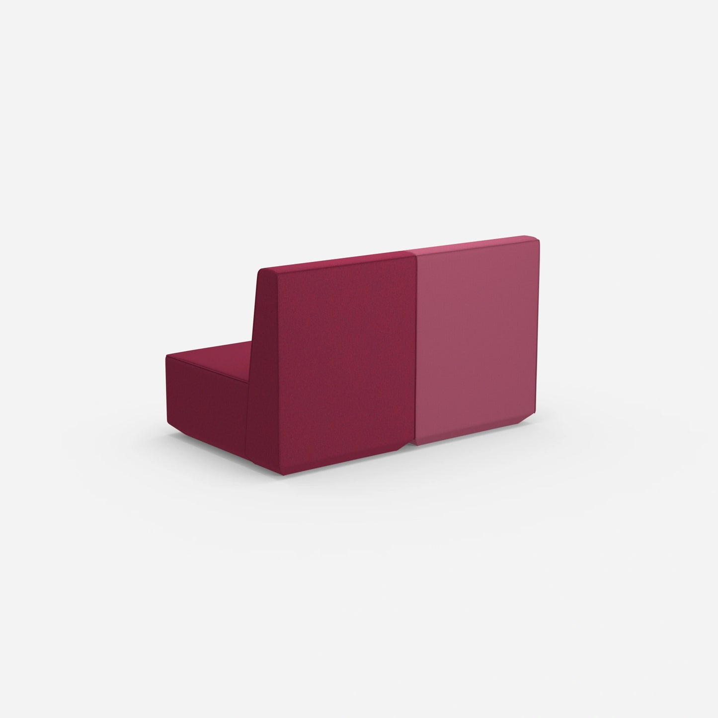 2-seater sofa pink with high back from behind
