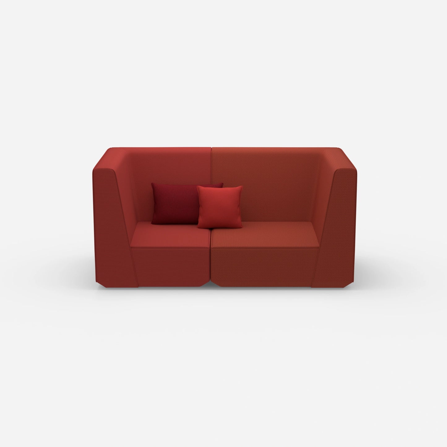 2-seater sofa red from the front