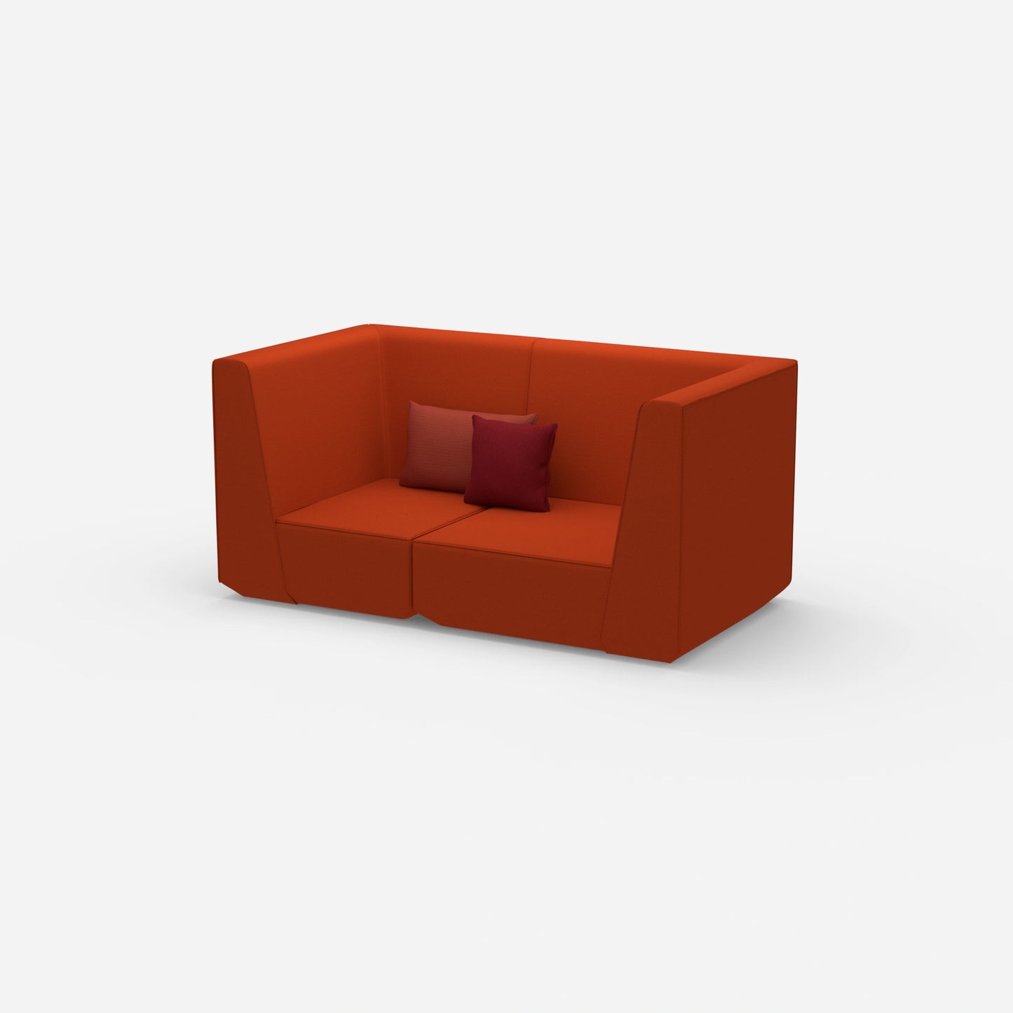 2-seater sofa red from the side