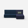 3 person sofa with chaise longue from the front