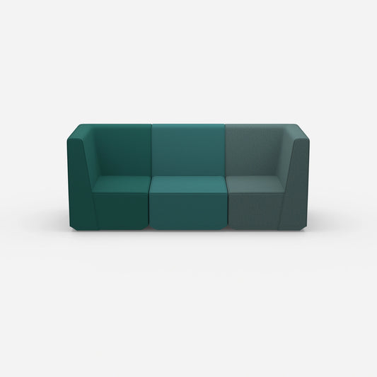 3 seater green from the front