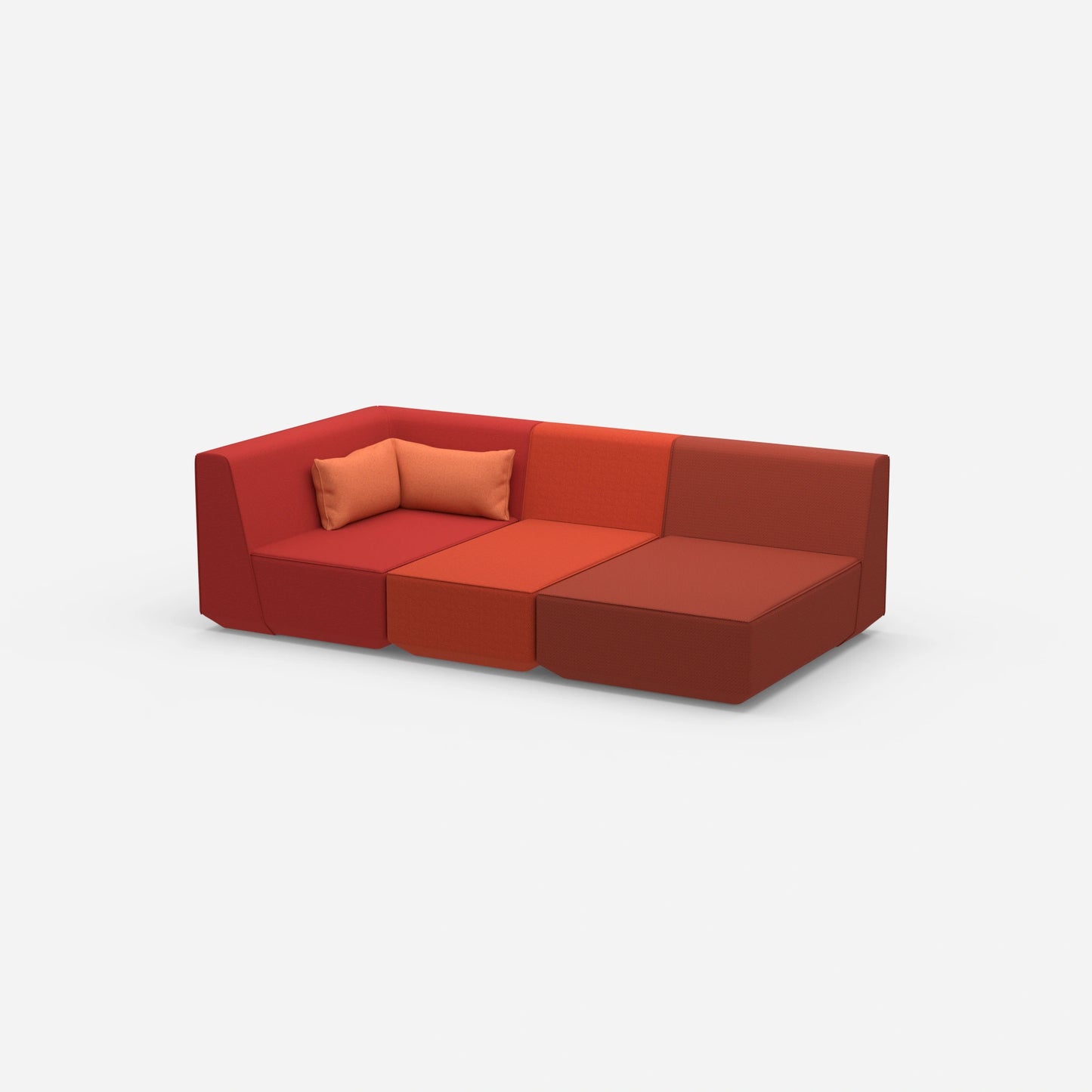 3 seater modular sofa with reclining function from the side