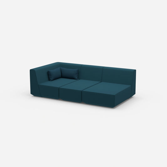 3 seater modular sofa with reclining function from the side