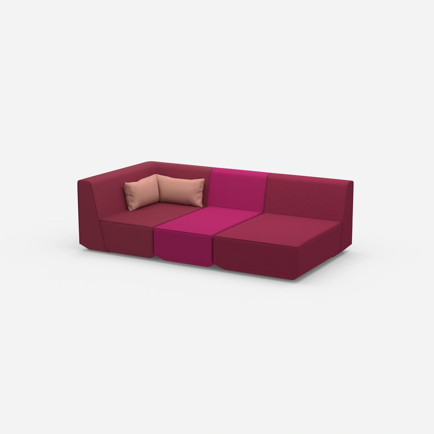3 seater modular sofa with reclining function from the side
