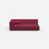 Modular 3-seater sofa with reclining function from the front