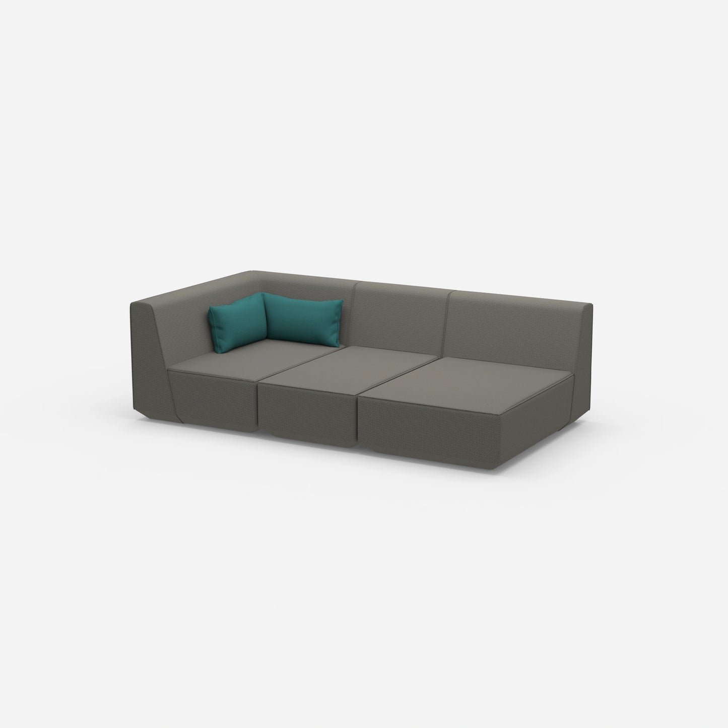 3 seater modular sofa with reclining function from the side