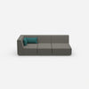 Modular 3-seater sofa with reclining function from the front