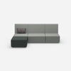 3-seater couch gray from the front