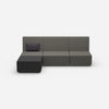 3-seater couch gray from the front