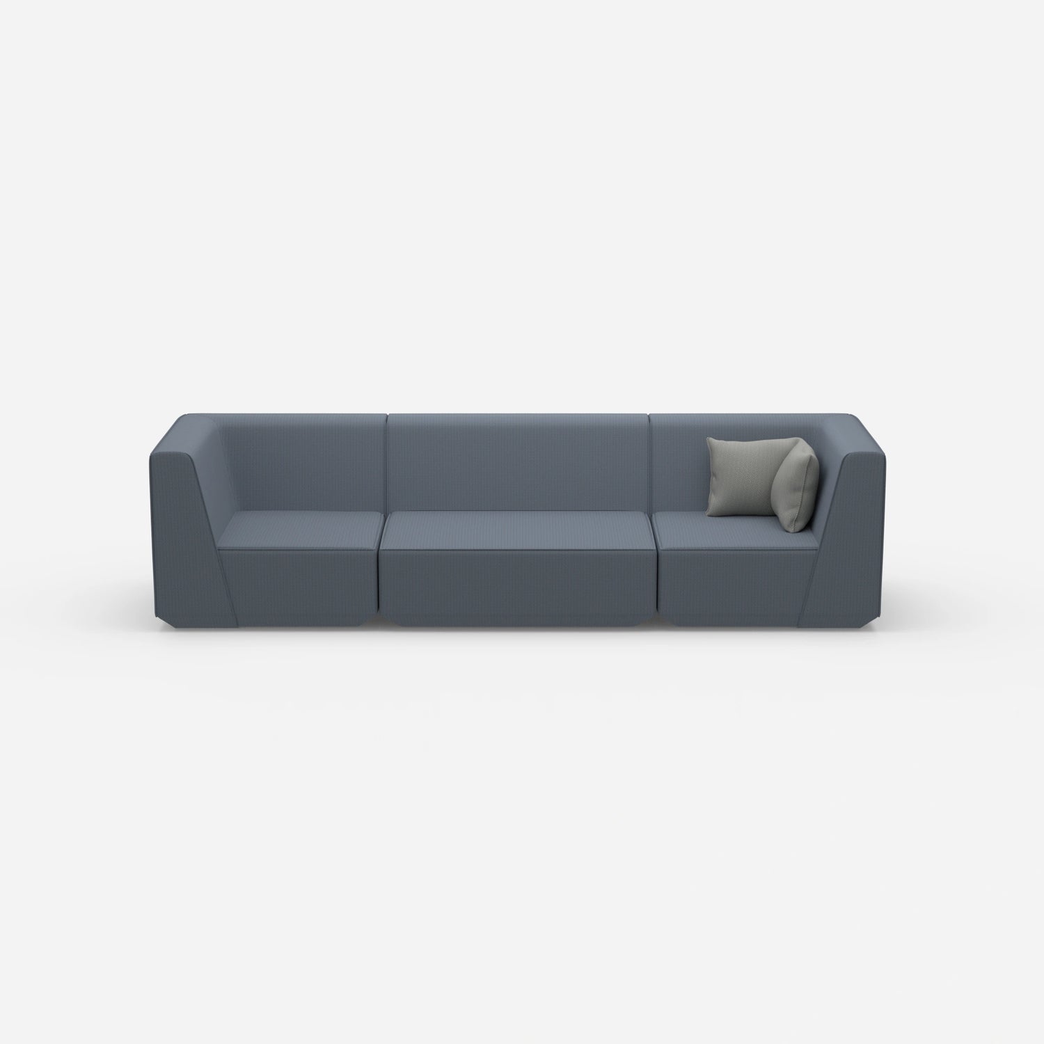 3-seater sofa blue from the front