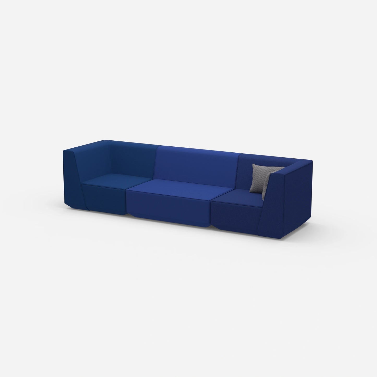 3-seater sofa blue from the side