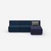 3-seater sofa with recamiere from the front