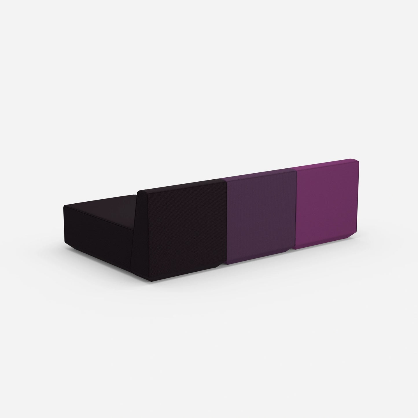 3-seater sofa with recamiere from behind