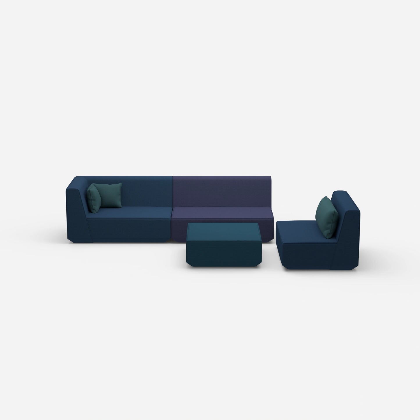 3-seater sofa plus armchair from the front