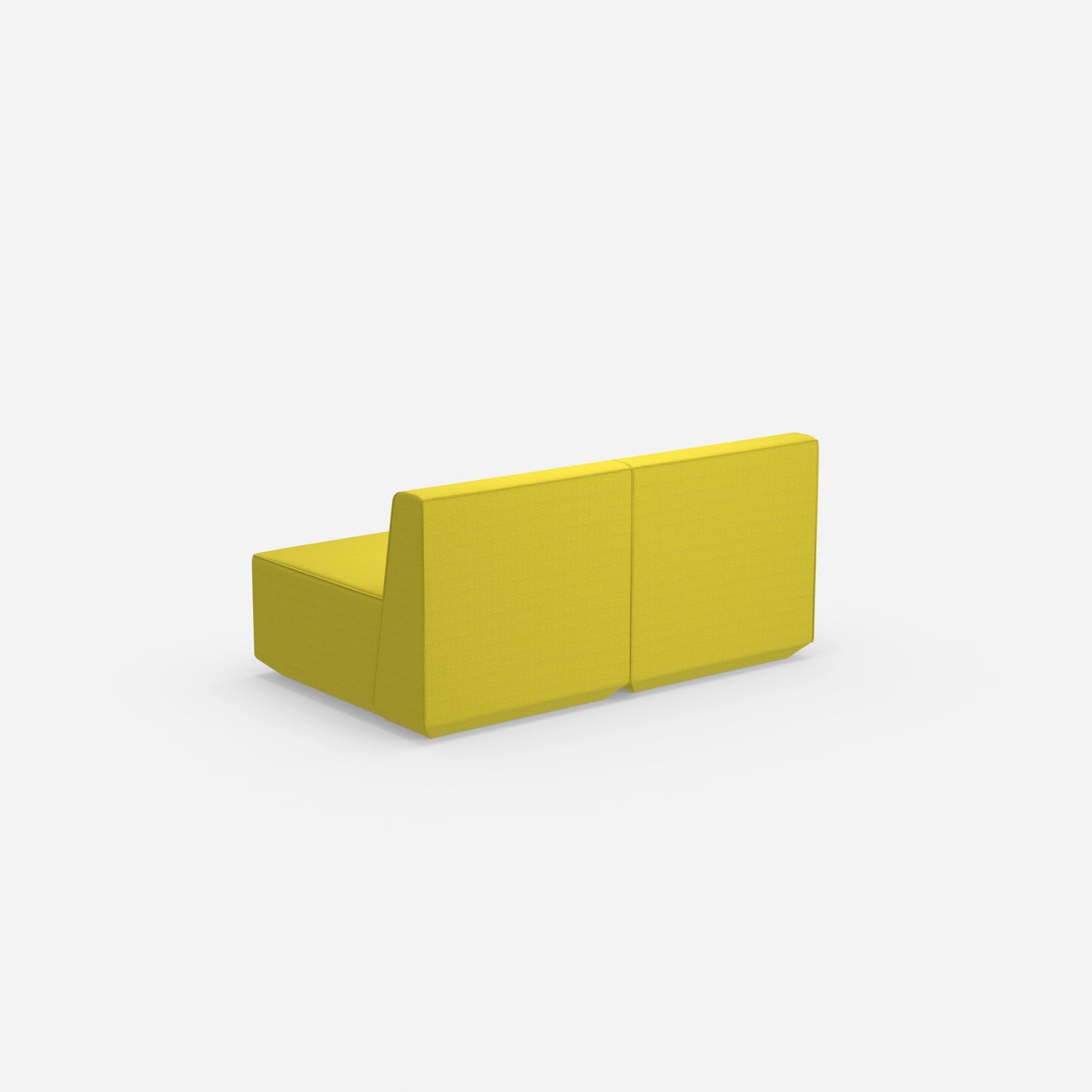 Colorful 2-seater sofa from behind