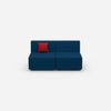 Colorful 2-seater sofa from the front