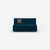 Colorful 2-seater sofa from the front