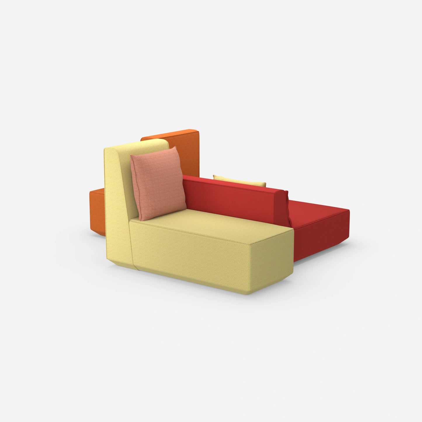Co-working sofa island from behind