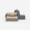Co-working sofa island from the front