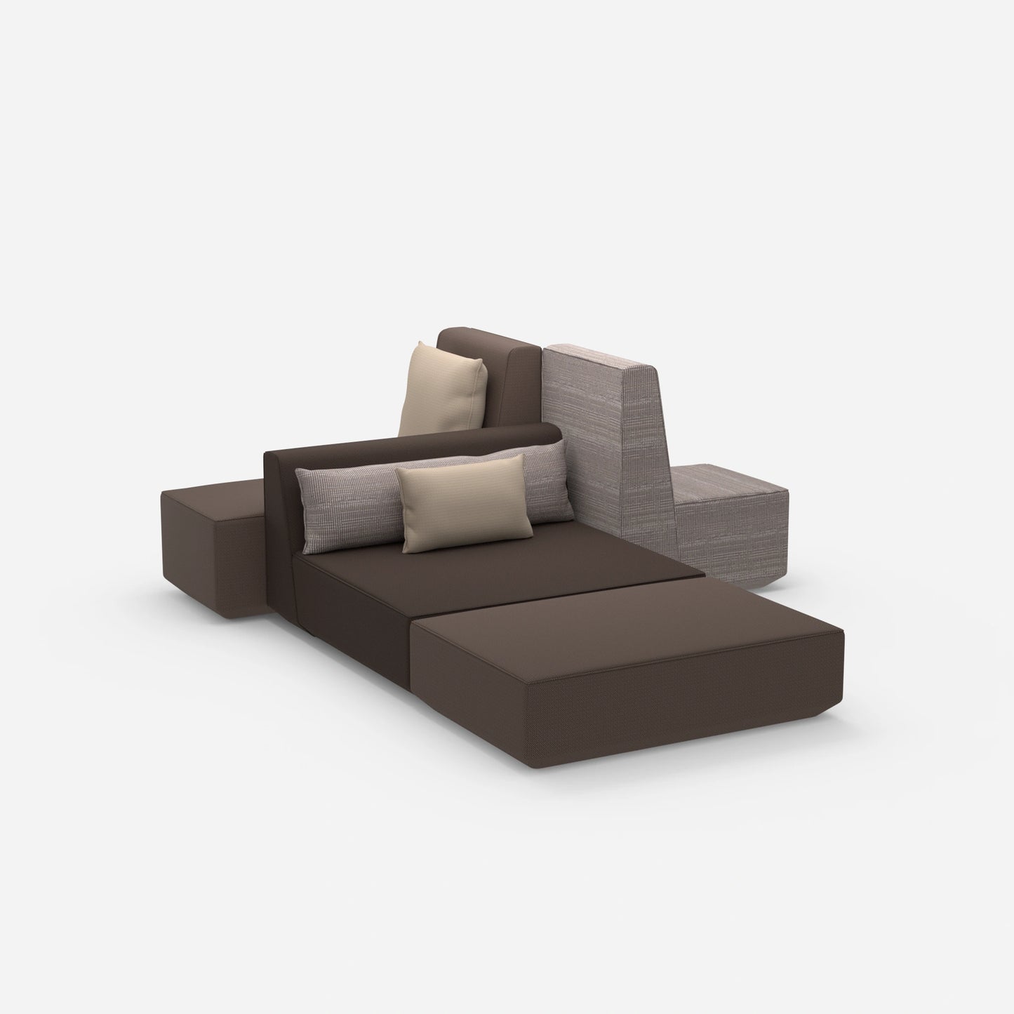 Co-working sofa island from the side