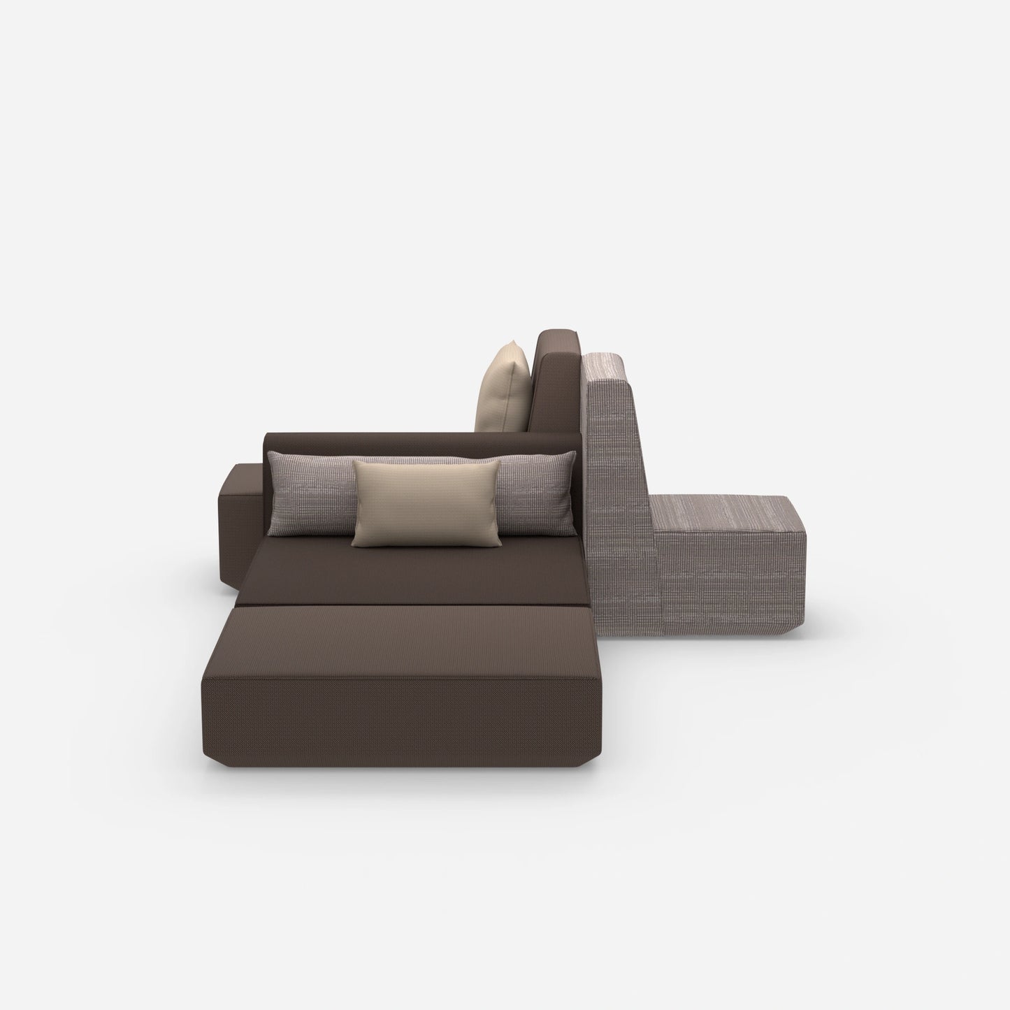 Co-working sofa island from the front