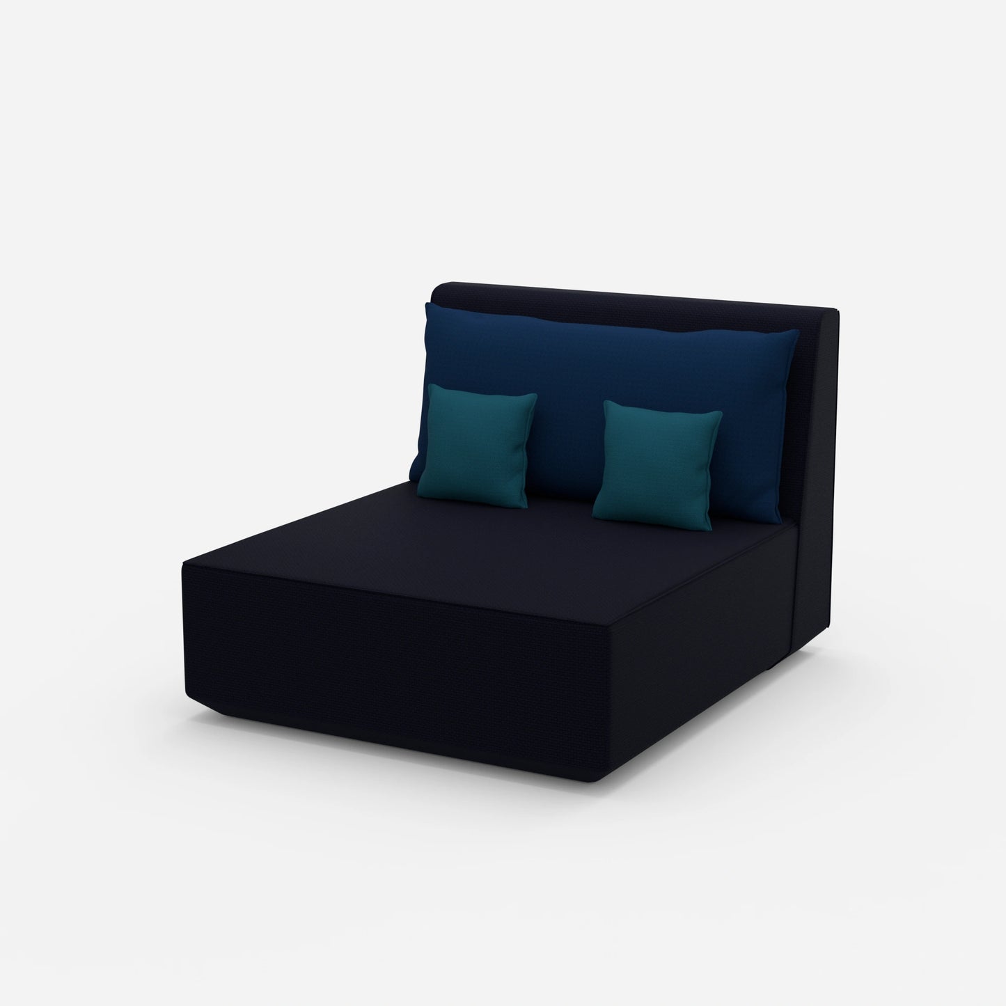 Double chaise longue 120 cm wide from the side