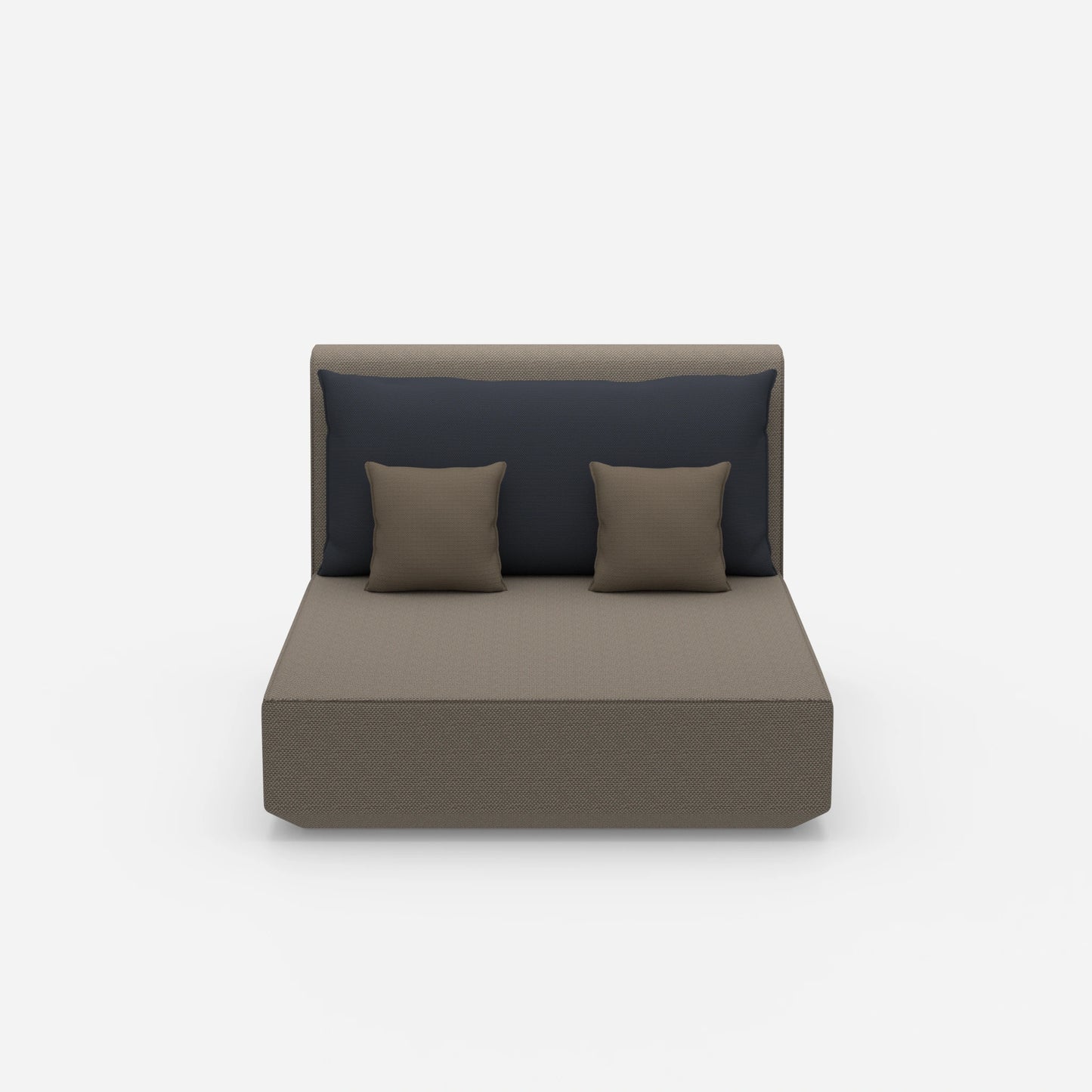Double chaise longue from the front