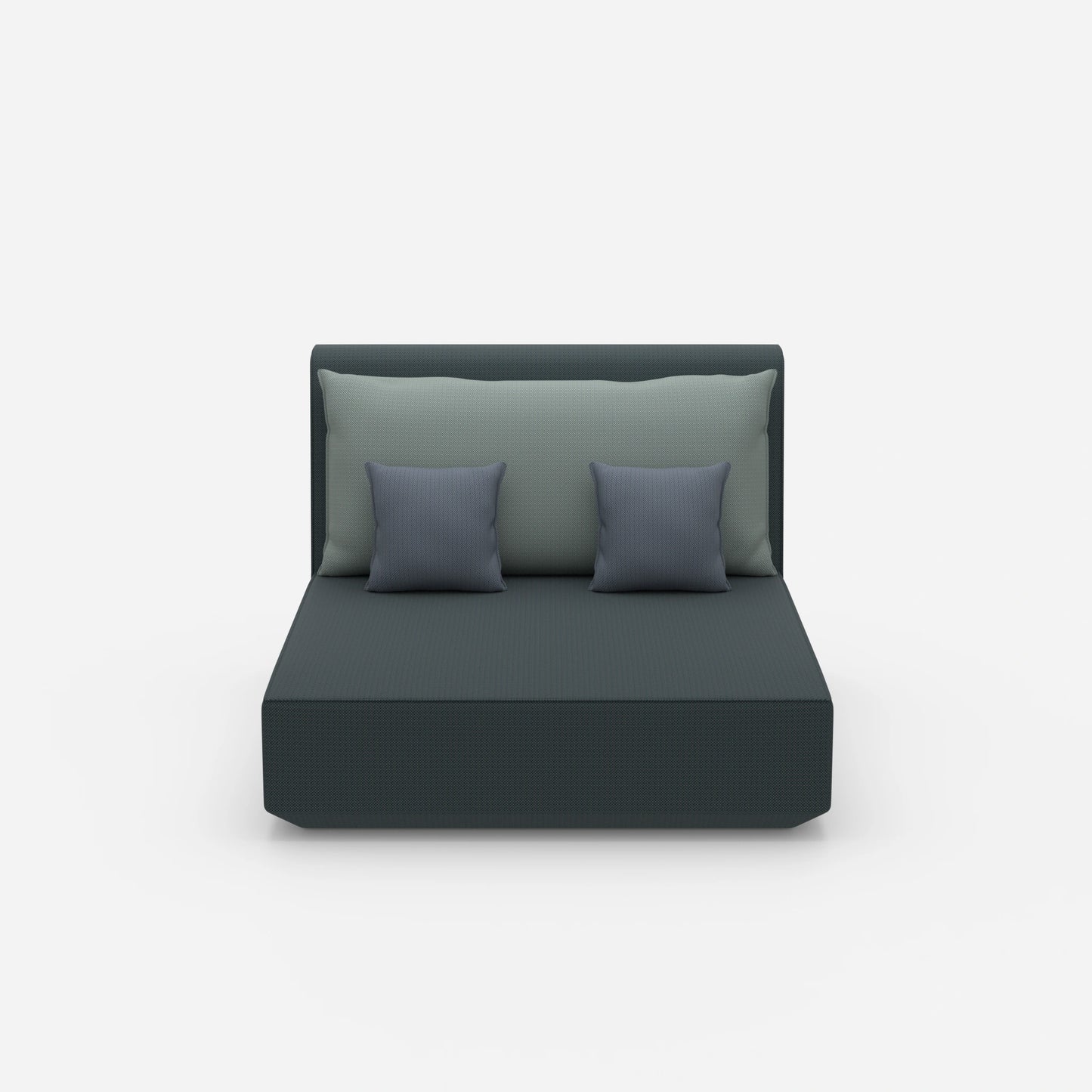Double chaise longue from the front