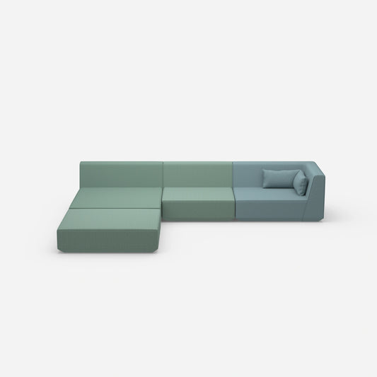 Corner sofa wide lying surface from the front