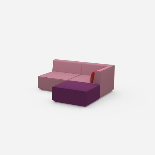 Corner sofa pink from the side