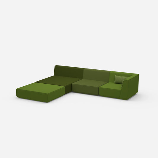 Corner sofa wide lying area from the side