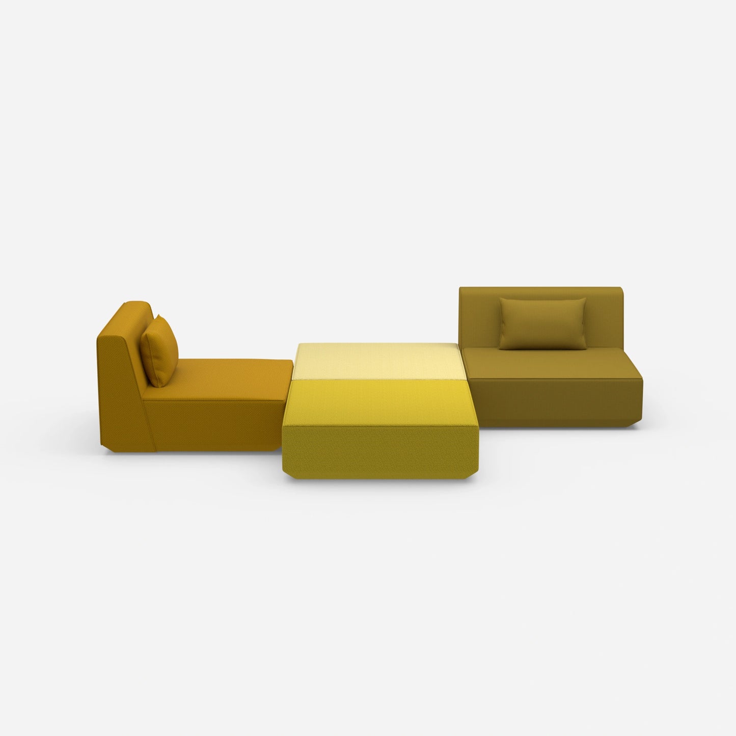 Elegant sofa island from the front
