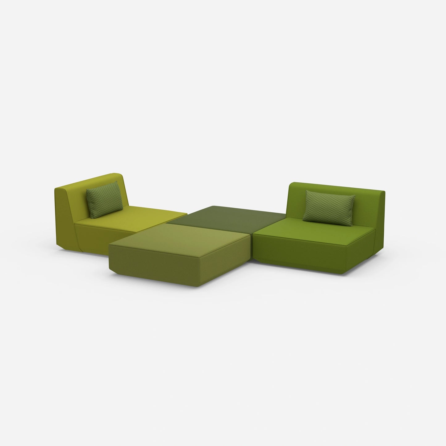 Elegant sofa island from the side
