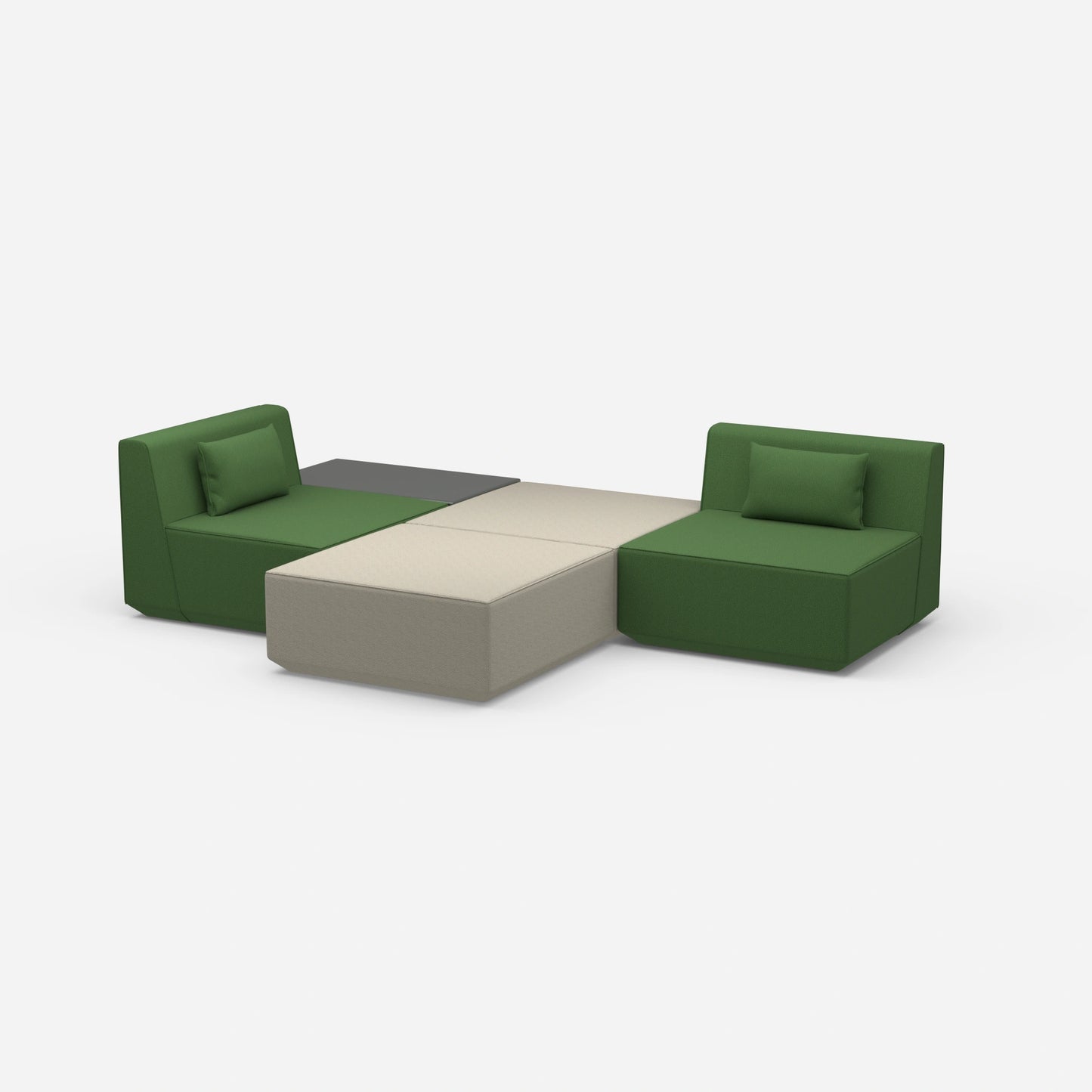 Elegant sofa island from the side