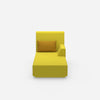 Yellow chaise longue from the front