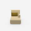 Yellow chaise longue from the front