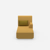 Yellow chaise longue from the front