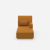 Yellow chaise longue from the front
