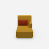 Yellow chaise longue from the front
