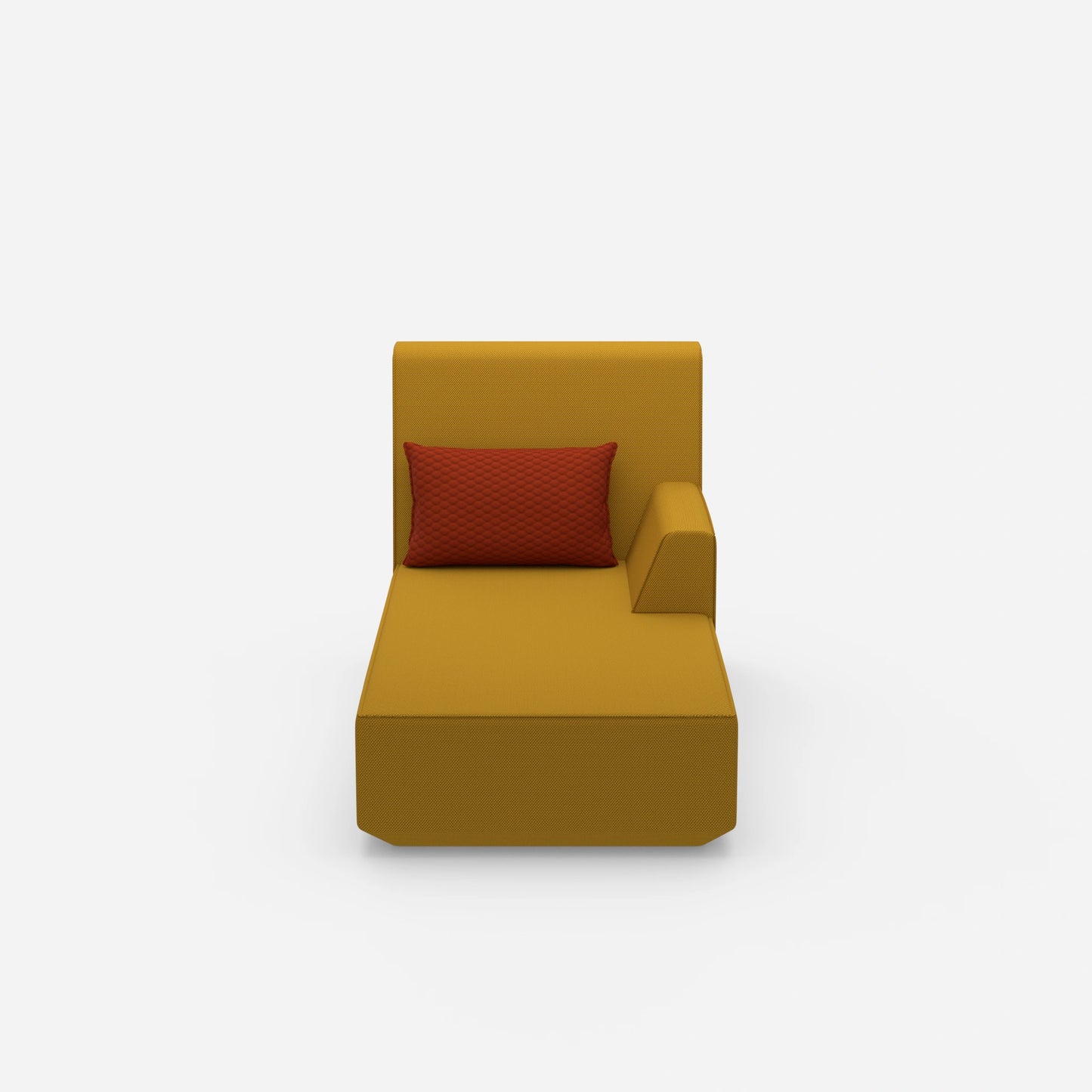 Yellow chaise longue from the front