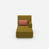 Yellow chaise longue from the front