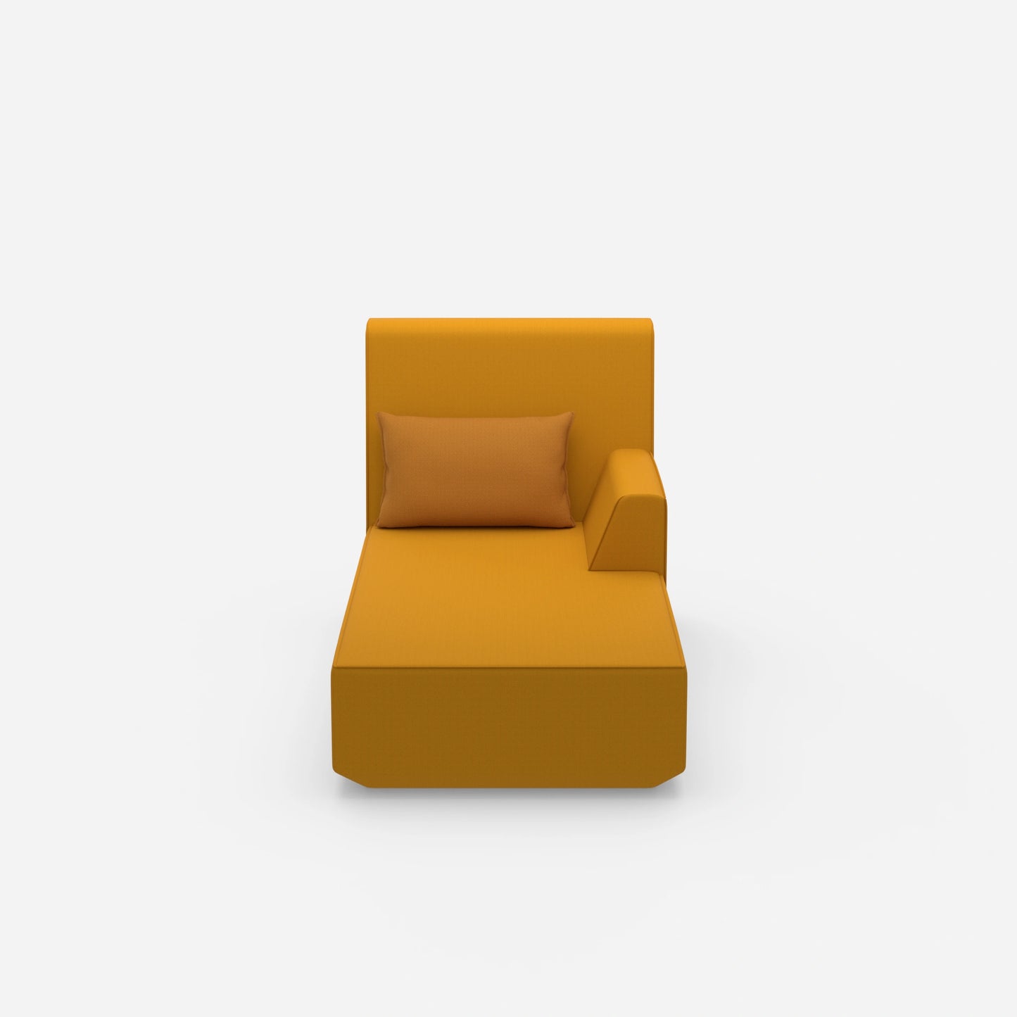 Yellow chaise longue from the front