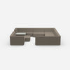 Cozy sofa island in shades of grey from the front