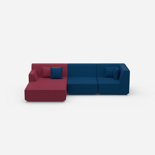 Comfortable corner sofa from the front