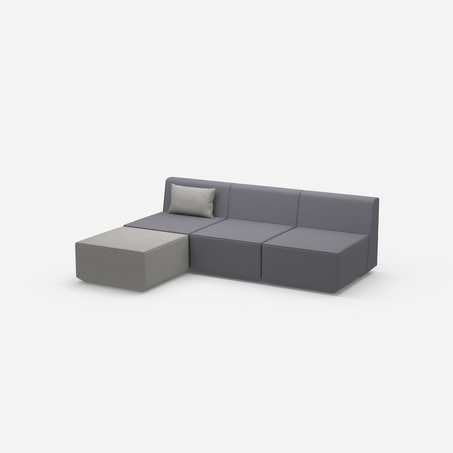 Gray sofa 3 seater from the side