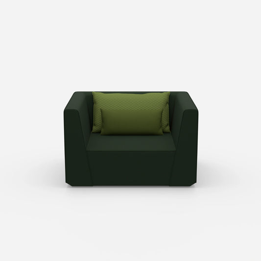 Large armchair 140 cm wide from the front