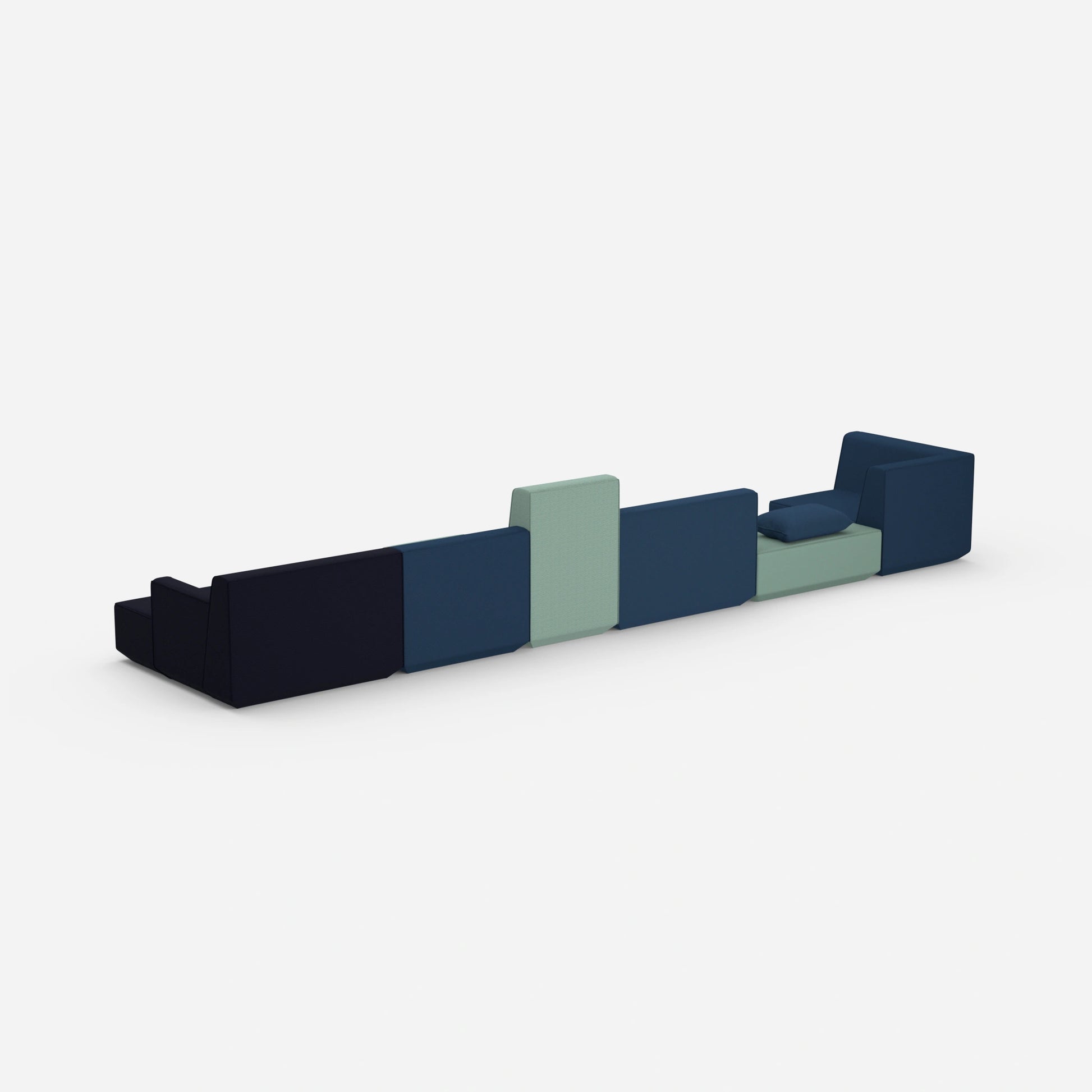 Spacious sofa area for different needs from the back