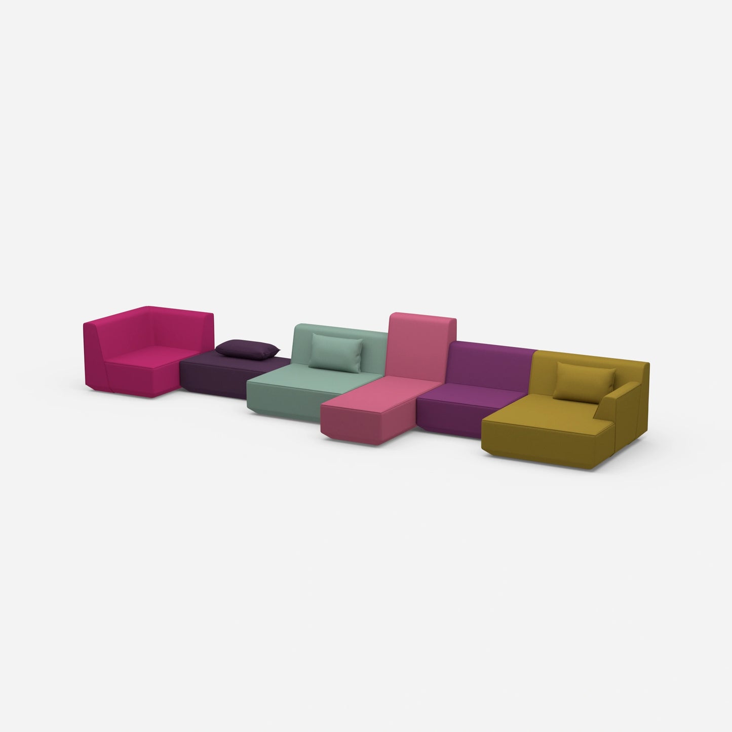 Spacious sofa landscape for different needs from the side